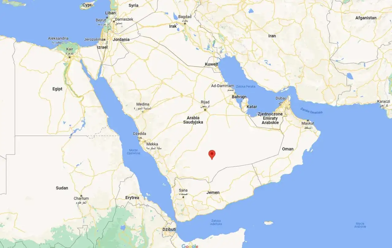 Mapa Bliskiego Wschodu z zaznaczonym Dubajem. Gdzie jest Dubaj? W Zjednoczonych Emiratach Arabskich, na wybrzeżu Zatoki Perskiej.